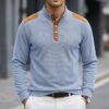 Men's Trendy Solid-Color Breathable Casual Sweater With Buttons