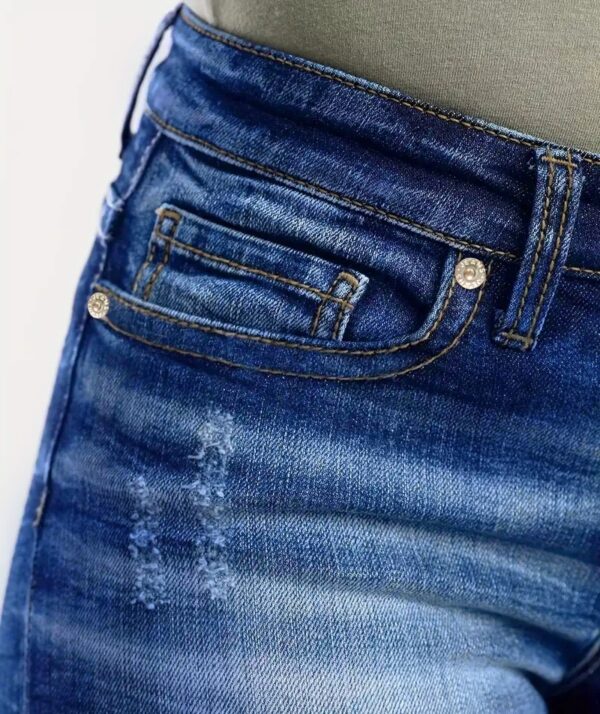 Women's Casual High-Waisted, Stretchy Capri Denim Pants