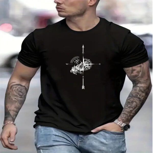 Men's Casual Fashion Leisure Round Neck Short Sleeve T-shirt