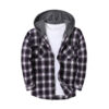 Men's Trendy Buttoned Checkered Trucker Hooded Jacket