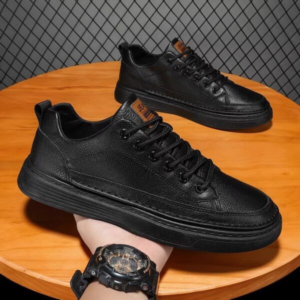 Men's PU Leather Low Top Fashionable Sneaker Shoe