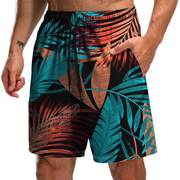 Men's Trendy Summer 3D Printed Leaf Series 3D Printed Casual Beach Shorts