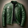 Men's Vintage PU Leather Motorcycle Jacket With A Stand-Up Collar