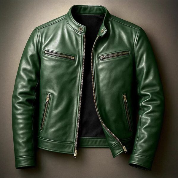 Men's Vintage PU Leather Motorcycle Jacket With A Stand-Up Collar
