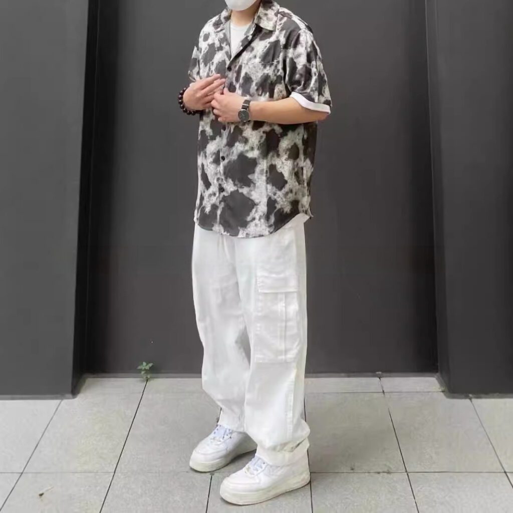 Men's Casual Loose Fitting Straight Leg Cargo Drawstring Pants With Multiple Pockets