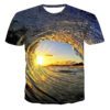 Men's 3D Printed Abstract Patterns, Vinyl & Sea Wave Casual Short Sleeve T-shirt