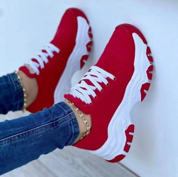 Women's Low-Top Plus Size Lace Up Thick Bottom Casual Shoes