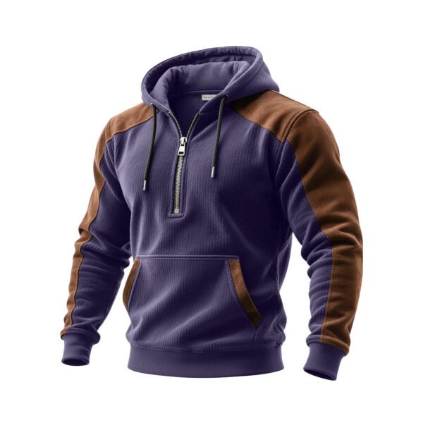 Men's Casual Cardigan Double-Hooded Half-zip Hoodie