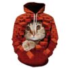 Men's Casual Eye-Catching 3D Printed Cat Hoodie