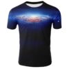 Men's 3D Printed Casual Summer Starry Night Slim Fit Short Sleeve T-Shirt