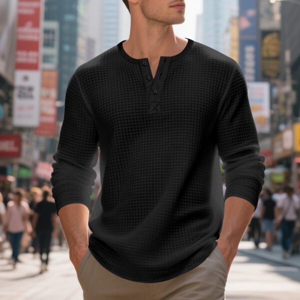 63083ad5-645e-40d1-9c1f-0248f8c0bcbb.jpg Men's Jacquard Casual Plaid Button-Down Long Sleeve Sweater