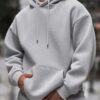 Men's Fashionable Solid-Color Drop-Shoulder Long-Sleeve Hoodie