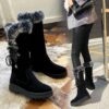 Women's Winter Chunky-Soled Flat-Heeled Furry Snow Boots