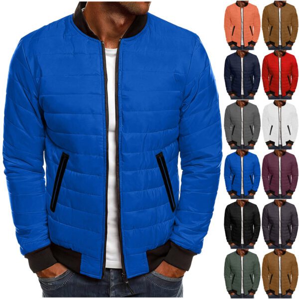 64c141da-de5f-4033-b597-96fa99cff352.jpg Men's Casual Solid-Color Stand-Up Collar Cotton Padded Jacket