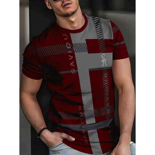 Men's Short-sleeved T-shirt Business Casual 3D Digital Printed