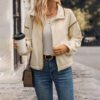 68207266-d48e-4d9b-8fdb-e51b4463795c.jpg Women's Fashionable Contrast-Trim Cardigan Jacket