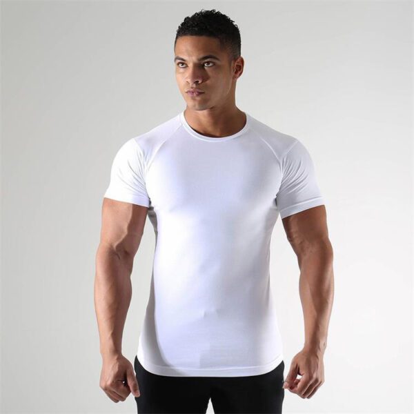 Men's Sports Fitness Short Sleeve Elastic Training T-shirt