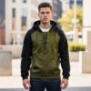 Men's Retro Casual Drawstring Hooded Pullover Sweater