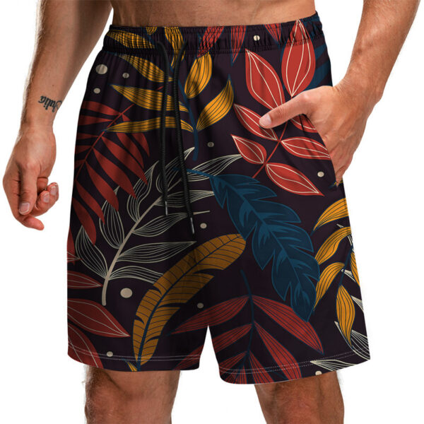 Men's Summer Fashion 3D Printed Leaf Series 3D Printed Casual Beach Shorts