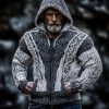 Men's Zippered Trendy Casual Dual Pocket Printed Hoodie