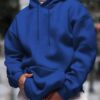 Men's Fashionable Solid-Color Drop-Shoulder Long-Sleeve Hoodie