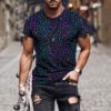 Men's Retro & Abstract Style 3D Printed Casual Short Sleeve T-shirt