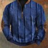 Men's Casual Retro 3D Digital Print Fashion Zip Up Pullover Hoodie