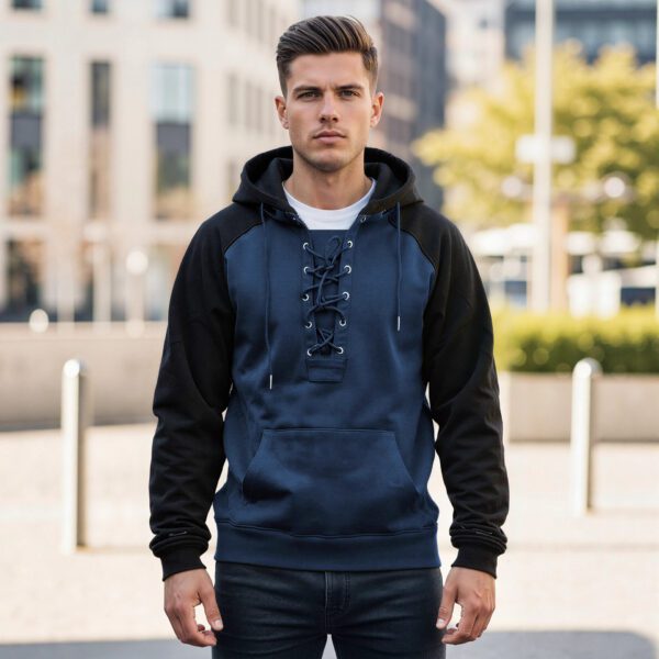Men's Retro Casual Drawstring Hooded Pullover Sweater