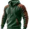 Men's Casual Cardigan Double-Hooded Half-zip Hoodie