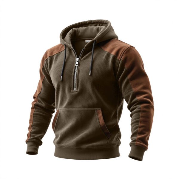 Men's Casual Cardigan Double-Hooded Half-zip Hoodie