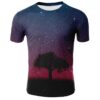 Men's 3D Printed Casual Summer Starry Night Slim Fit Short Sleeve T-Shirt