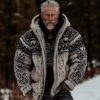 Men's Zippered Trendy Casual Dual Pocket Printed Hoodie