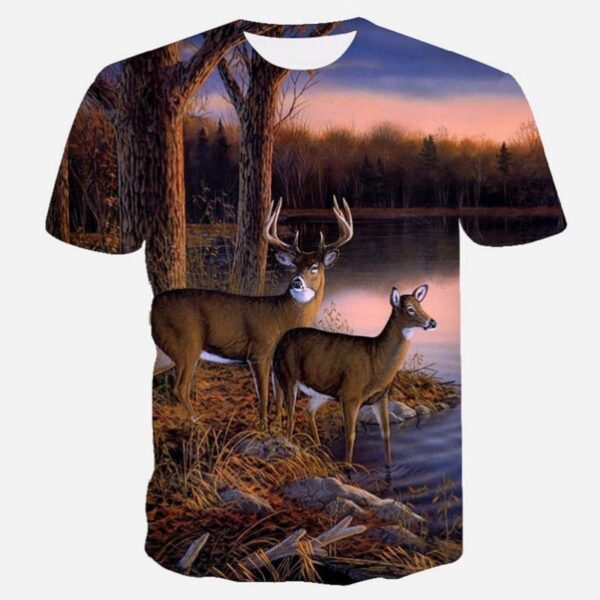 Men’s 3D Animal Printed Casual Short Sleeve T-shirt