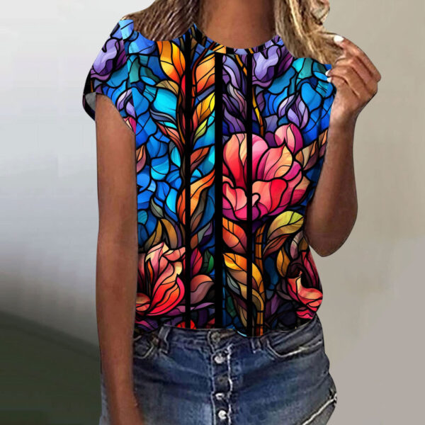 79e3ed46-78df-46aa-a812-032630d987a2.jpg Women's Casual 3D Butterfly Digital Printed Short Sleeve Shirt