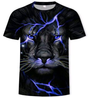 Men's 3D-Printed Wild Animal Graphic Short Sleeve T-Shirt for Casual Wear