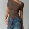 Women's Elegant High-End Off-Shoulder Short-Sleeve Top
