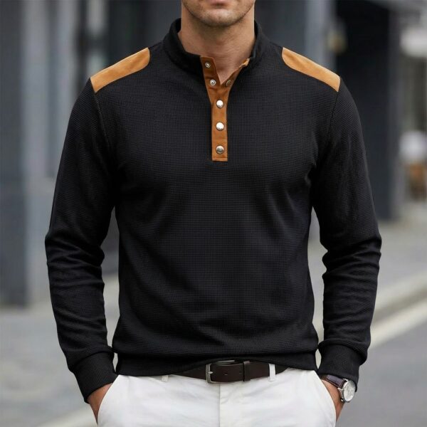 Men's Trendy Solid-Color Breathable Casual Sweater With Buttons