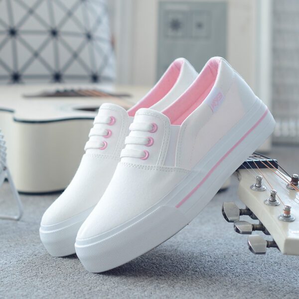 Women's Summer/Spring One-Step Lazy Loafer Flat White Shoes