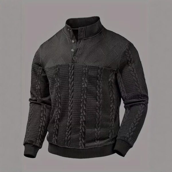 80a819a0-d238-4deb-97ec-6ed7da45fe56.jpg Men's Retro Casual Stand-Up Collar Four-Button Pullover Sweater