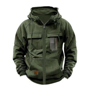 Men's Trendy Printed Loose Zip Casual Hooded Jacket