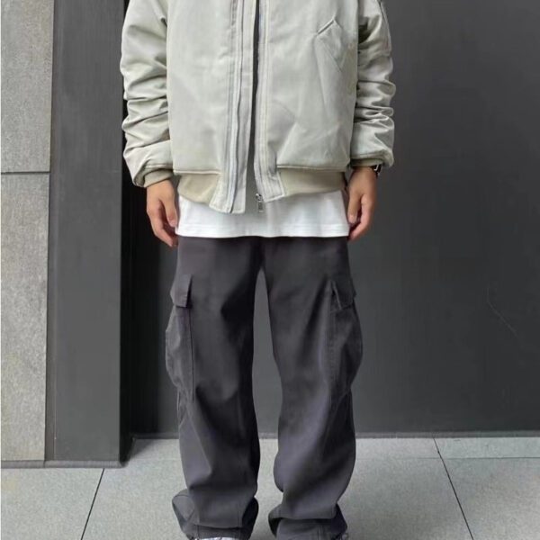 82d25f8d-84a4-435f-a3c4-834dc918dc4c_fine.jpeg Men's Casual Loose Fitting Straight Leg Cargo Drawstring Pants With Multiple Pockets