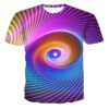 Men's Casual Short Sleeve T-shirt with Striking 3D Printed Abstract Design