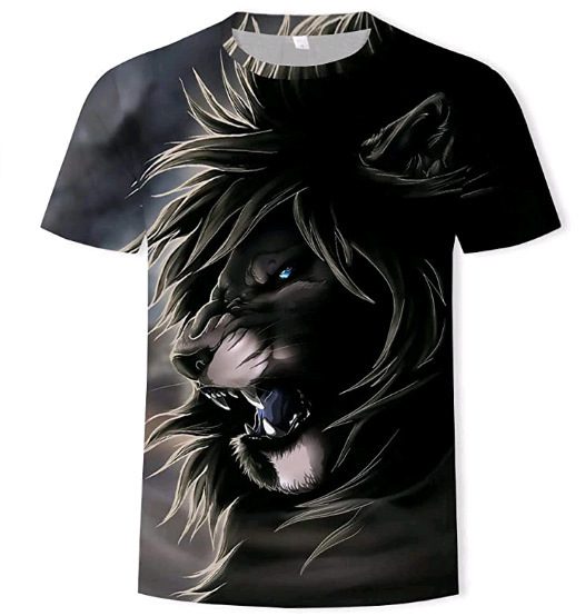Men's 3D-Printed Wild Animal Graphic Short Sleeve T-Shirt for Casual Wear