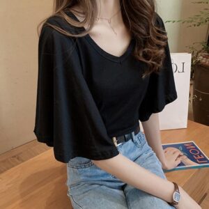 892c77ba-0d03-4bc9-abe6-9b3f1b9bac07.jpg Women's Casual Plus-Size Short-Sleeve Top With Wide Sleeves