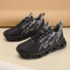 Men's Casual Braided Design Sporty Sneakers With A Thick Sole