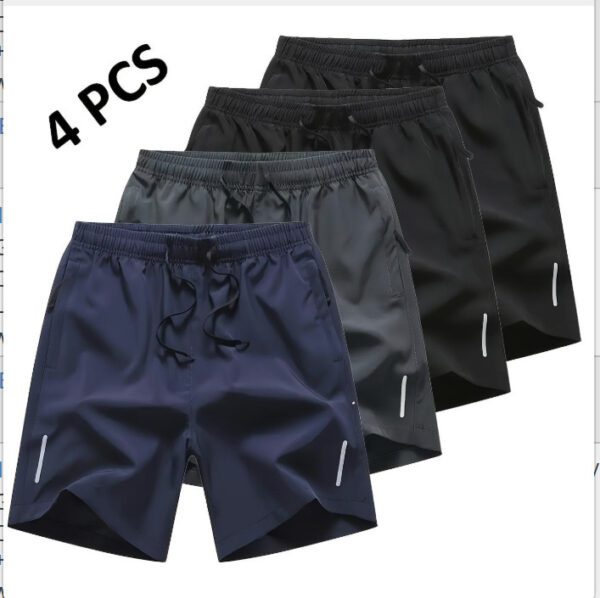Men's Casual 3 or 4 Piece Fashionable Zipper Pocket Sports Shorts