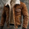 Men's Retro Versatile Multi-Pocket Fleece-Lined Outdoor Jacket