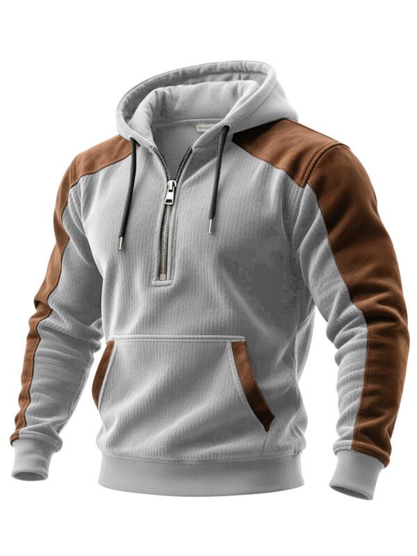 Men's Casual Cardigan Double-Hooded Half-zip Hoodie
