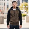 Men's Retro Casual Drawstring Hooded Pullover Sweater
