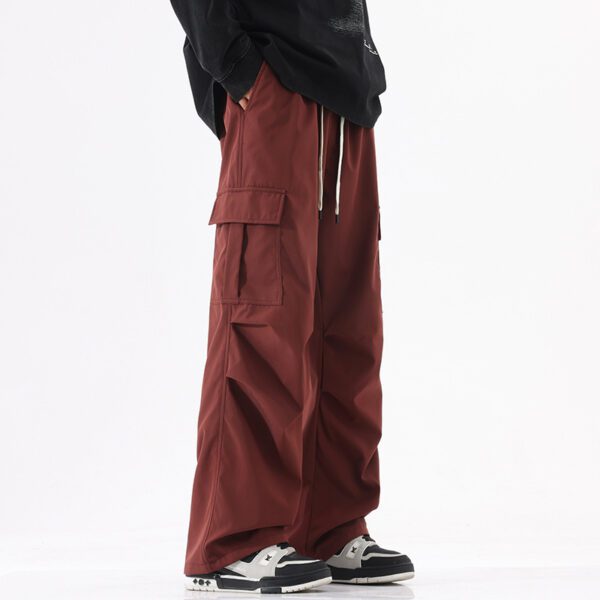 91362074-ef41-4d4e-9fcc-8313b8a8b5b8.jpg Men's Casual Retro High Street Fashion Pleated Straight Leg Cargo Pants